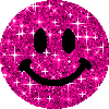 pink glitter smiley